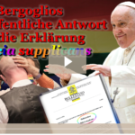 BKP: Bergoglios erste öffentliche Antwort auf die Erklärung Fiducia supplicans