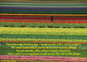 God transforms our lives into a unique mosaic with a view to eternity...