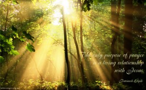 The only purpose of prayer...