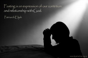 Fasting is an expression of our contrition...