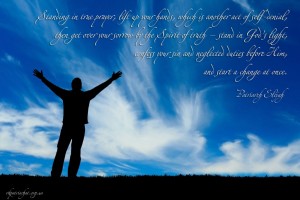 Standing in true prayer...